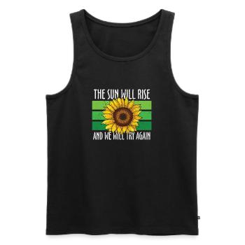 The Sun Will Rise And We Will Try Again - Men's Premium Organic Tank Top - black - Front - Michal (187cm)