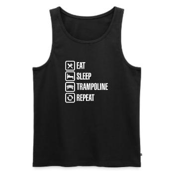 Trampolin Springen Eat Sleep Trampoline Repeat - Männer Premium Bio Tank Top - Schwarz - Vorne - AI Model Male 178 light (178cm)