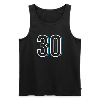 Nummer 30 - Dreißig - Männer Premium Bio Tank Top - Schwarz - Vorne - AI Model Male 178 light (178cm)