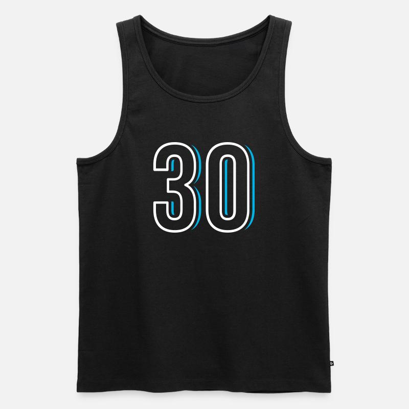 Nummer 30 - Dreißig - Männer Premium Bio Tank Top - Schwarz