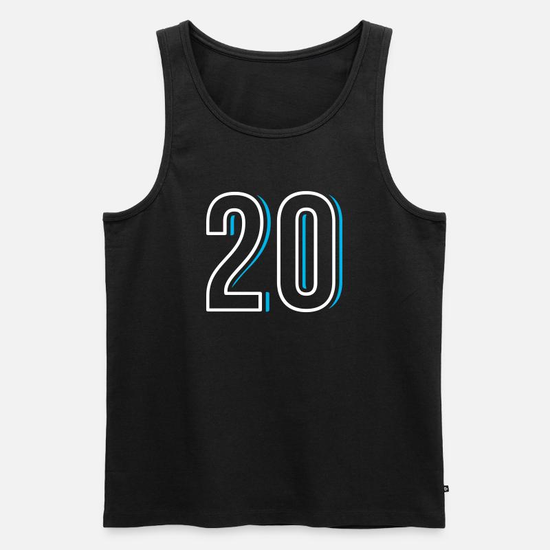 Nummer 20 - Zwanzig - Männer Premium Bio Tank Top - Schwarz
