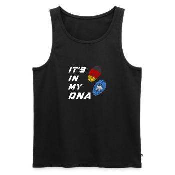 In my DNA Germany / Somalia - Men's Premium Organic Tank Top - black - Front - Michal (187cm)