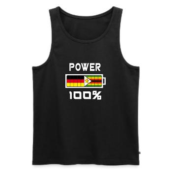 100 Power Deutschland Simbabwe - Männer Premium Bio Tank Top - Schwarz - Vorne - AI Model Male 178 light (178cm)
