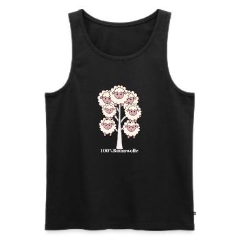 Tshirt Baumwolle - Männer Premium Bio Tank Top - Schwarz - Vorne - AI Model Male 178 light (178cm)