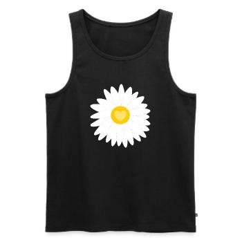 Flower White White Floral Gift Mother's Day Mom - Men's Premium Organic Tank Top - black - Front - AI Model Male 178 light (178cm)