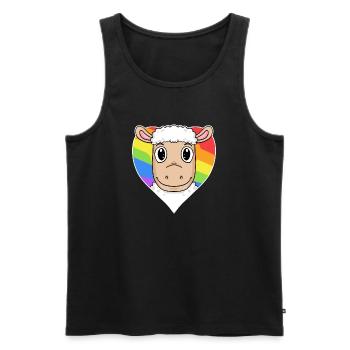 Schaf Lgbt Regenbogen Farben - Männer Premium Bio Tank Top - Schwarz - Vorne - Michal (187cm)