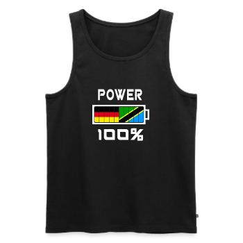 Germany and Tanzania Power 100% - Men's Premium Organic Tank Top - black - Front - Michal (187cm)