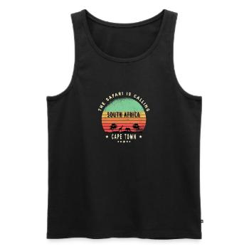 Kapstadt Südafrika Safari Design - Männer Premium Bio Tank Top - Schwarz - Vorne - Michal (187cm)