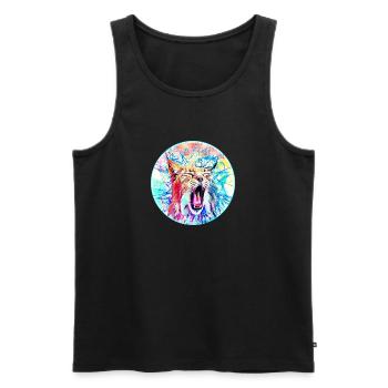 Luchs Katze in Freiheit eine Wild Katze - Männer Premium Bio Tank Top - Schwarz - Vorne - AI Model Male 178 light (178cm)