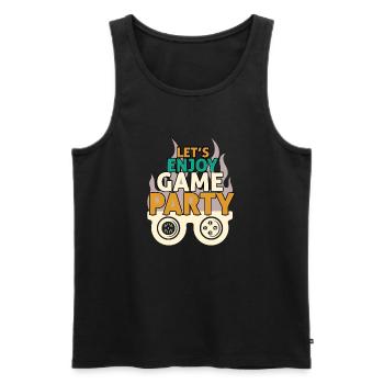 Design Party Game et Fun - Débardeur bio Premium Homme - noir - Devant - AI Model Male 178 light (178cm)
