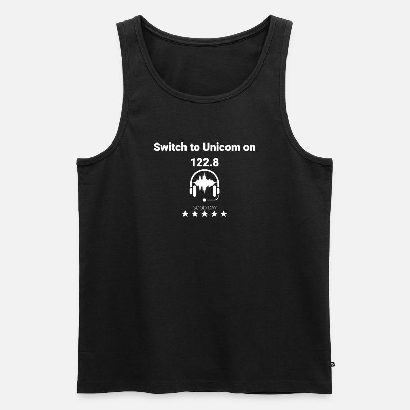Piloten Funkspruch - Switch to Unicom - Männer Premium Bio Tank Top - Schwarz