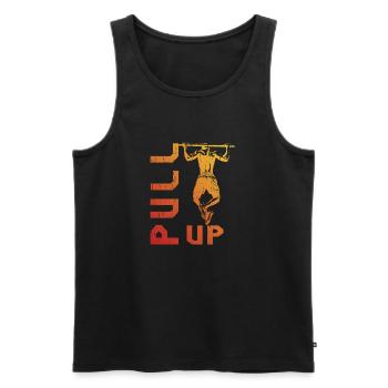 Gradient pull-up silhouette - Men's Premium Organic Tank Top - black - Front - AI Model Male 178 light (178cm)