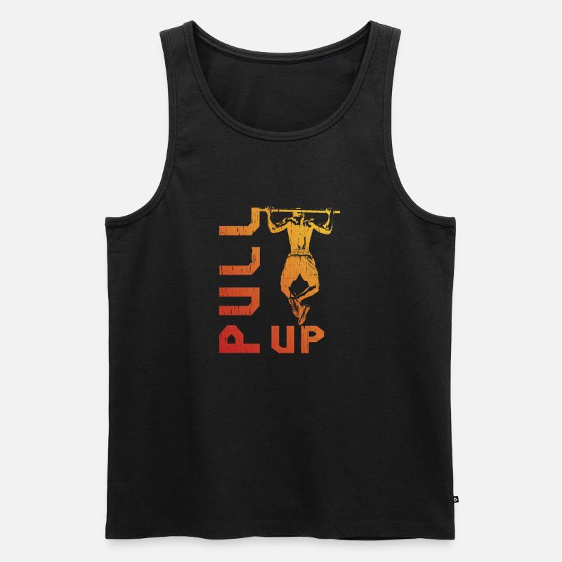 Gradient pull-up silhouette - Men's Premium Organic Tank Top - black