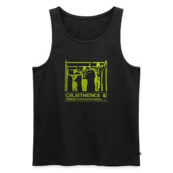 Calisthenics Crew Silhouette - Männer Premium Bio Tank Top - Schwarz - Vorne - AI Model Male 178 light (178cm)