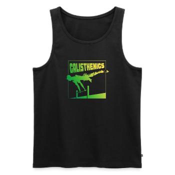 Calisthenics Gradient Pose Square Design - Men's Premium Organic Tank Top - black - Front - Michal (187cm)