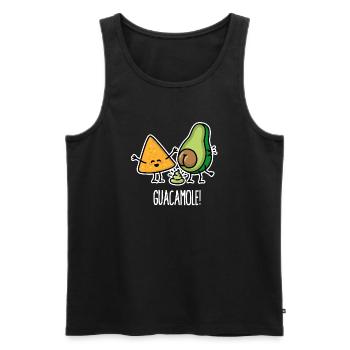 Lustige Avocado kackt Guacamole Tortilla-Chips - Männer Premium Bio Tank Top - Schwarz - Vorne - AI Model Male 178 light (178cm)