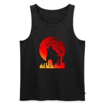 BLUTRAUCH | ROTE VOLLMOND-GESCHENKE - Männer Premium Bio Tank Top - Schwarz - Vorne - AI Model Male 178 light (178cm)