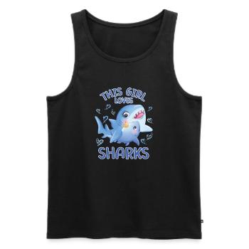Dieses Maedchen Liebt Haie - Männer Premium Bio Tank Top - Schwarz - Vorne - AI Model Male 178 light (178cm)