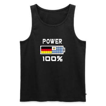 Deutschland und Uruguay Power 100% - Männer Premium Bio Tank Top - Schwarz - Vorne - AI Model Male 178 light (178cm)
