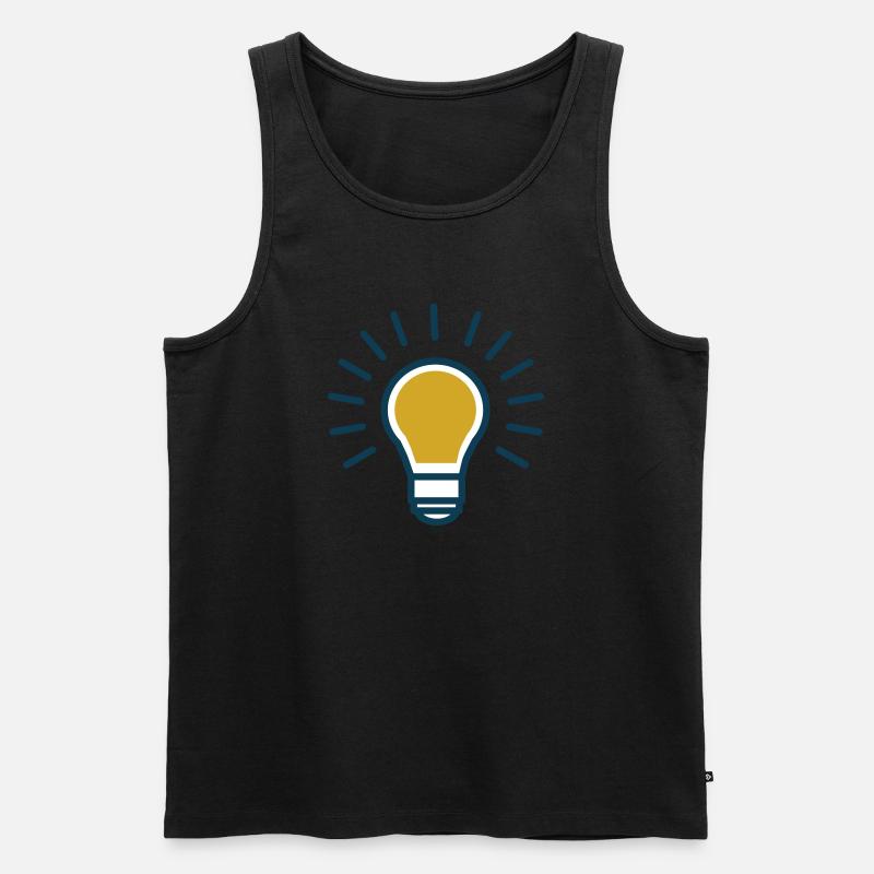 Idee Glühbirne (Vectorgraphic) - Männer Premium Bio Tank Top - Schwarz