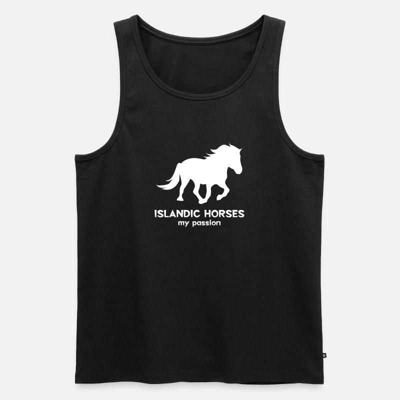 Pferde Statement Islandpferde Isländer Pferdeliebe - Männer Premium Bio Tank Top - Schwarz