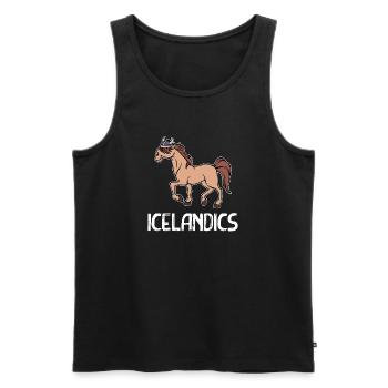 Islandpferde Pferde Isländer Pferdefan Pferdeliebe - Männer Premium Bio Tank Top - Schwarz - Vorne - AI Model Male 178 light (178cm)