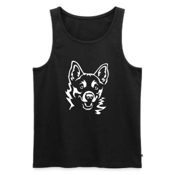 Norwegischer Lundehund "Black Edition" - Männer Premium Bio Tank Top - Schwarz - Vorne - AI Model Male 178 light (178cm)