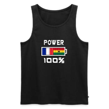 Ghana and France feed 100% - Men's Premium Organic Tank Top - black - Front - Michal (187cm)
