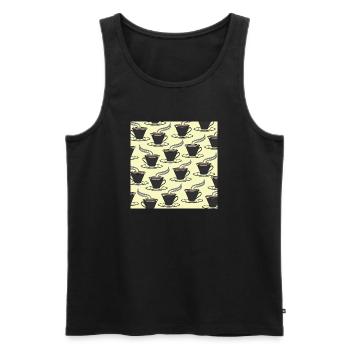 tolle küchenmuster, kaffeetassenmuster - Männer Premium Bio Tank Top - Schwarz - Vorne - AI Model Male 178 light (178cm)