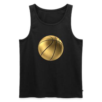 Design de basket-ball doré sur les vêtements de sport - Débardeur bio Premium Homme - noir - Devant - AI Model Male 178 light (178cm)