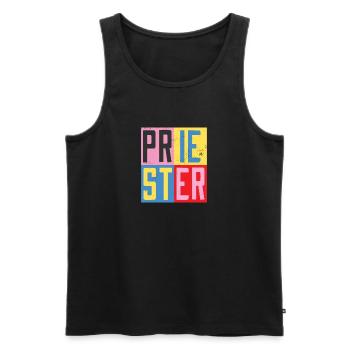 Priest Design - Men's Premium Organic Tank Top - black - Front - Michal (187cm)