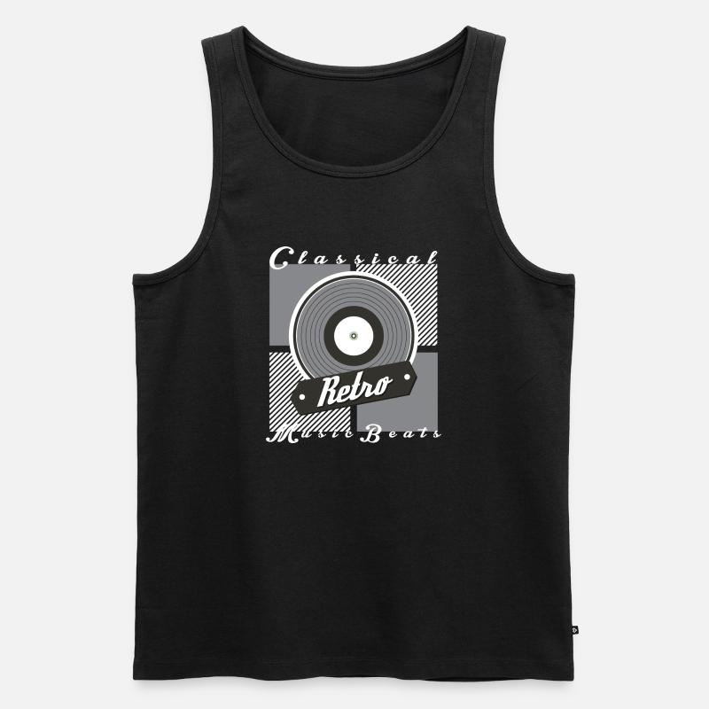 Retro Musik - Männer Premium Bio Tank Top - Schwarz