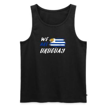 Wir sind Uruguay - Männer Premium Bio Tank Top - Schwarz - Vorne - AI Model Male 178 light (178cm)