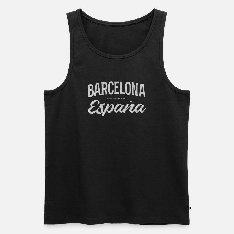 Barcelona Espana Script Design - Männer Premium Bio Tank Top - Schwarz
