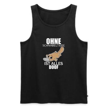 Schnabeltier - Männer Premium Bio Tank Top - Schwarz - Vorne - AI Model Male 178 light (178cm)