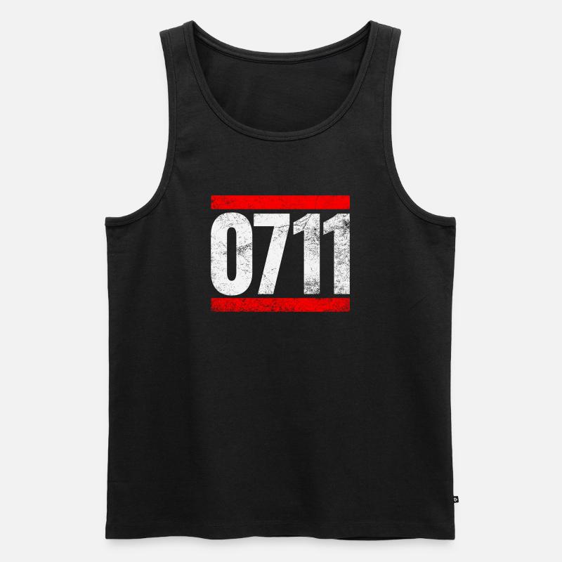 0711 Stuttgart - Männer Premium Bio Tank Top - Schwarz