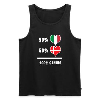 Italien und Dänemark genial / Geschenk - Männer Premium Bio Tank Top - Schwarz - Vorne - Michal (187cm)