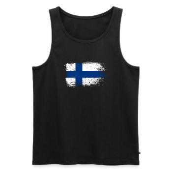 Graphique du drapeau finlandais Grunge - Débardeur bio Premium Homme - noir - Devant - Michal (187cm)