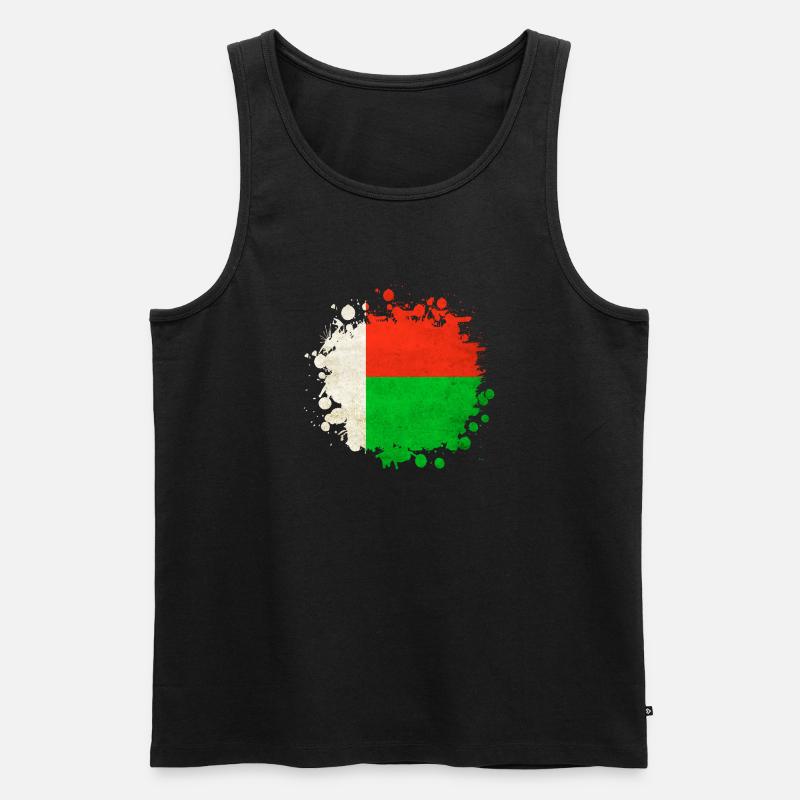 Madagaskar Flaggen Klecks - Männer Premium Bio Tank Top - Schwarz