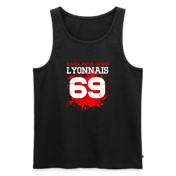 Sang pour Sang Lyonnais - Débardeur bio Premium Homme - noir - Devant - AI Model Male 178 light (178cm)