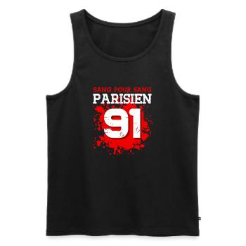 Sang Pour Sang Parisien - 91 - Débardeur bio Premium Homme - noir - Devant - AI Model Male 178 light (178cm)