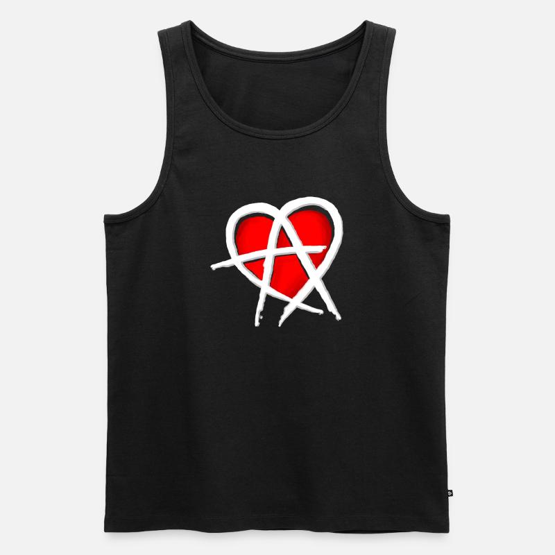 Anarchy & Love - Männer Premium Bio Tank Top - Schwarz
