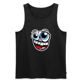 Face Comic - Débardeur bio Premium Homme - noir - Devant - AI Model Male 178 light (178cm)