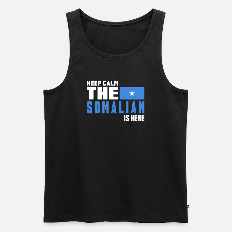 Keep Calm Somalia Flaggen Design - Männer Premium Bio Tank Top - Schwarz