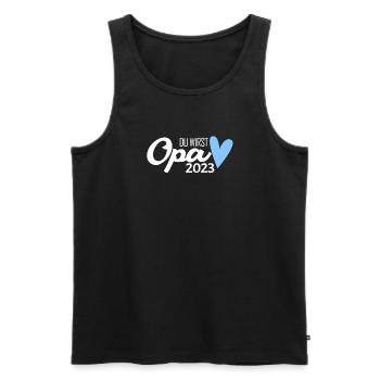 Opa 2023 loading - Männer Premium Bio Tank Top - Schwarz - Vorne - Michal (187cm)