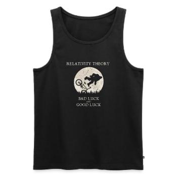 Relativity Theory - Bad Luck and Good Luck - Men's Premium Organic Tank Top - black - Front - AI Model Male 178 light (178cm)