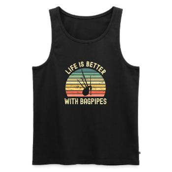 Dudelsack - Männer Premium Bio Tank Top - Schwarz - Vorne - Michal (187cm)