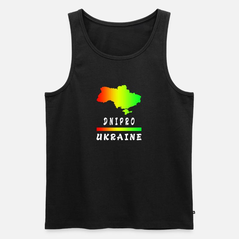 Dnipro Ukraine Regenbogen Design - Männer Premium Bio Tank Top - Schwarz