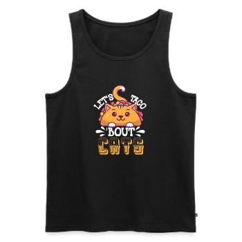 Let's Taco Bout Cats Catlover - Men's Premium Organic Tank Top - black - Front - AI Model Male 178 light (178cm)