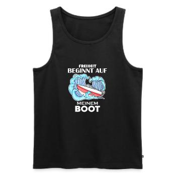 Motorboot Kapitän Boot Geschenk - Männer Premium Bio Tank Top - Schwarz - Vorne - Michal (187cm)